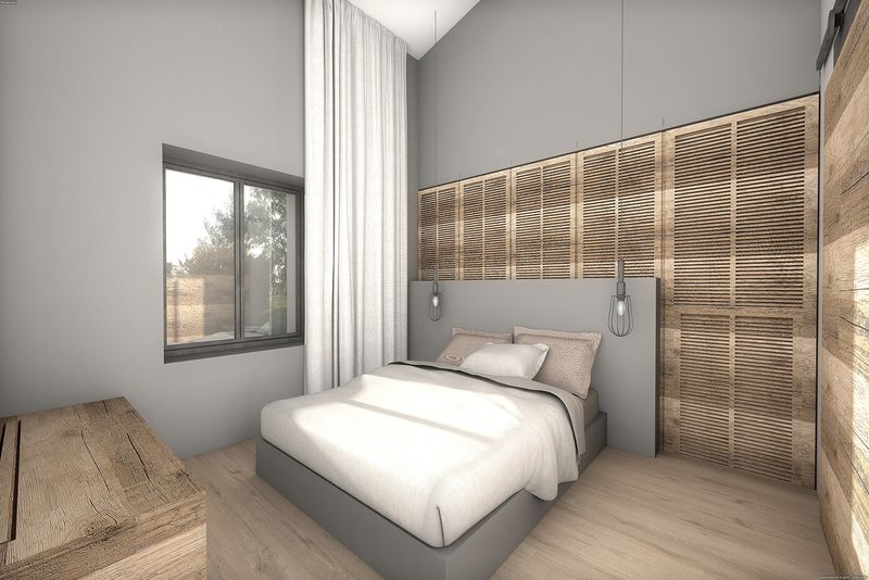 Chambre design avec éléments en bois